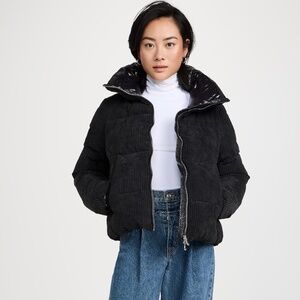 Save The Duck Annika Coat Black animal free size M/L NWT $348
